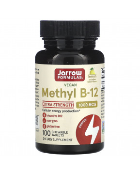 Jarrow Formulas, метил B12, лимон, 1000 мкг, 100 жевательных пастилок